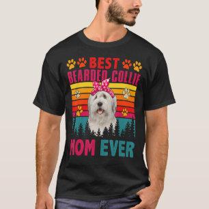 Vintage Retro Best Bearded Collie Mom Ever Cute Do T-Shirt