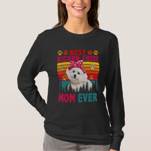 Vintage Retro Best Bichon Frise Mom Ever Cute Dog T-Shirt