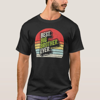Vintage Retro Best Big Brother Bro Ever Older Sibl T-Shirt