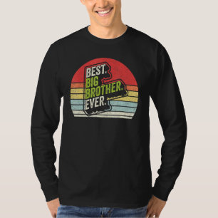 Vintage Retro Best Big Brother Bro Ever Older Sibl T-Shirt