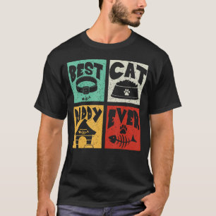 Vintage Retro Best Cat Daddy Ever Matching Owner F T-Shirt