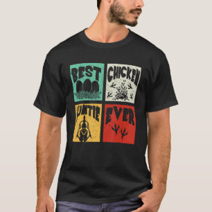 Vintage Retro Best Chicken Auntie Ever Farmer Fam T-Shirt
