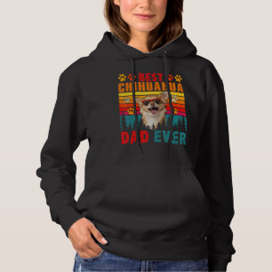 Vintage Retro Best Chihuahua Dad Ever Cute Dog Sun Hoodie
