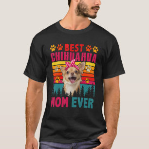Vintage Retro Best Chihuahua Mom Ever Cute Dog Hea T-Shirt