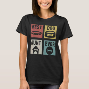 Vintage Retro Best Dog Aunt Ever Cute Dog Family T-Shirt