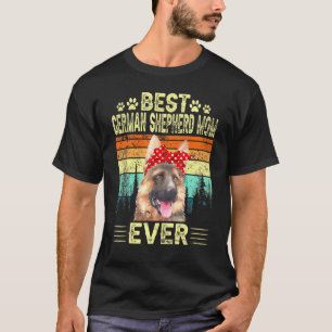 Vintage Retro Best German Shepherd Mom Ever Dog T-Shirt