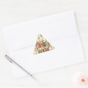 Vintage Retro Best Mom Triangle Sticker