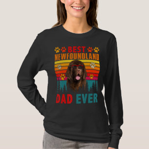 Vintage Retro Best Newfoundland Dad Ever Cute Dog T-Shirt