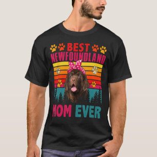 Vintage Retro Best Newfoundland Mom Ever Cute Dog  T-Shirt