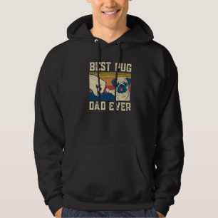 Vintage Retro Best Pug Dad Ever Cool Pug Daddy Fat Hoodie