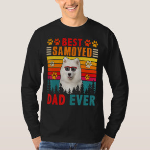 Vintage Retro Best Samoyed Dad Ever Cute Dog Sungl T-Shirt