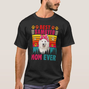Vintage Retro Best Samoyed Mom Ever Cute Dog Headb T-Shirt