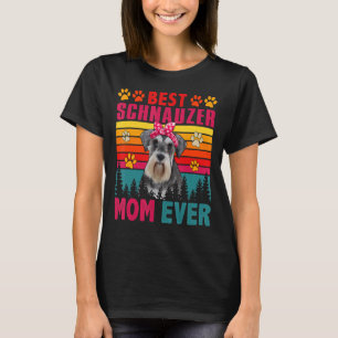 Vintage Retro Best Schnauzer Mom Ever Cute Dog Hea T-Shirt