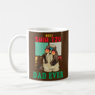 Vintage Retro Best Shih Tzu Dad Ever Dog Coffee Mug