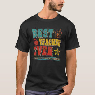 Vintage Retro Best Teacher Ever Proud Teacher Rock T-Shirt