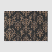 Vintage Retro Black and Gold toile de jouy