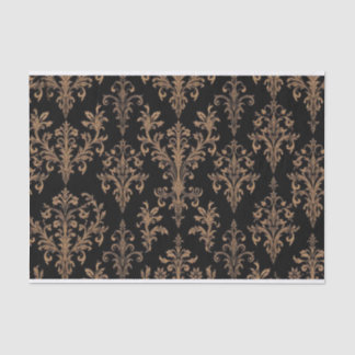 Vintage Retro Black and Gold toile de jouy Tissue Paper
