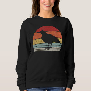 Vintage Retro Black Crow Raven Bird 2 Sweatshirt