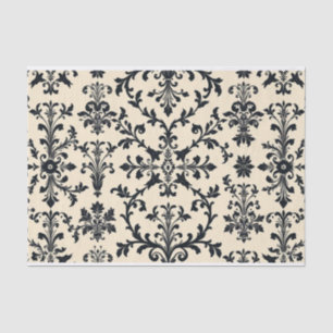Vintage Retro Black toile de jouy Tissue Paper