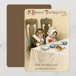 Vintage Retro Blessed Thanksgiving  Holiday Card