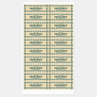 Vintage Retro Blue Gem Border on Beige Custom