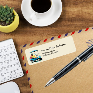 Vintage Retro Blue Golf Cart on grass Cute 