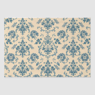 Vintage Retro Blue toile de jouy Tissue Paper
