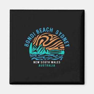 Vintage Retro Bondi Beach Sydney Australia Surfer  Magnet