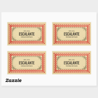 Vintage Retro Border Beige Brown Red Textured Sticker