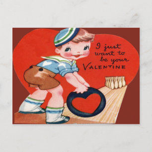 Vintage Retro Bowling Valentine Card