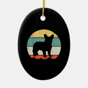 Vintage Retro Bulldog Gift For Dog Dad Dog Mom Ceramic Ornament