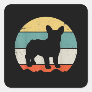 Vintage Retro Bulldog Gift For Dog Dad Dog Mom Square Sticker