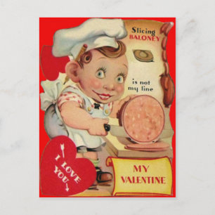 Vintage Retro Butcher Valentine Card