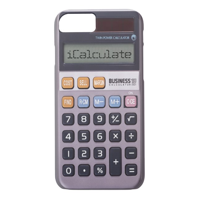 Vintage Retro Calculator iCalculate iPhone 7 Case (Back)