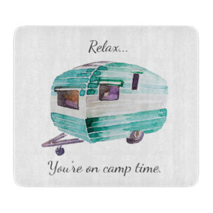 Vintage Retro Camper Camping Cutting Board