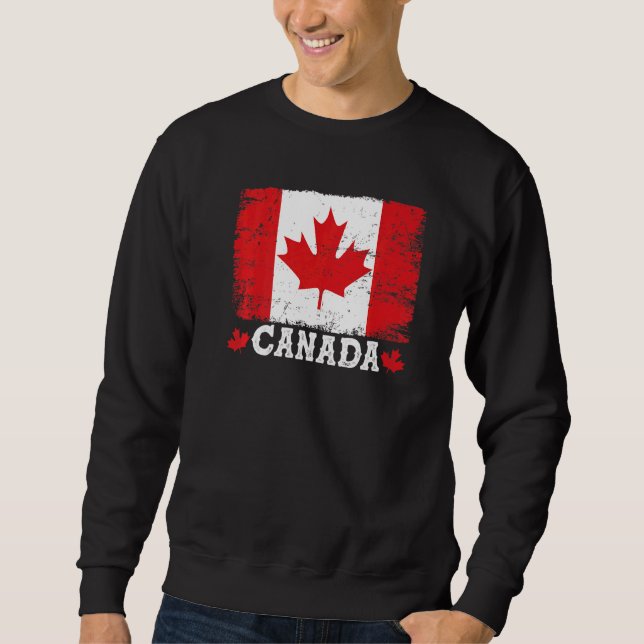 Vintage Retro Canadian Maple Leaf Canada Flag Sweatshirt (Front)