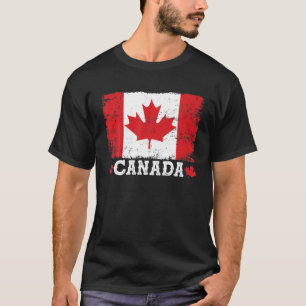 Vintage Retro Canadian Maple Leaf Canada Flag T-Shirt