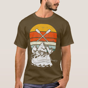 Vintage Retro Canoing Paddle Mountains Rafting T-Shirt