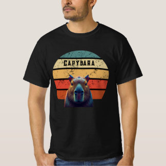 Vintage Retro Capybara Sunset Silhouette Shirt