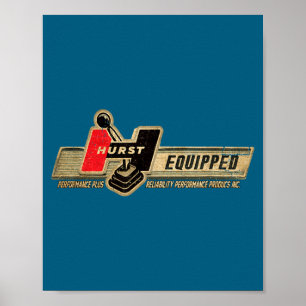Vintage Retro Car Clic Hurst Performance Drag Race Poster