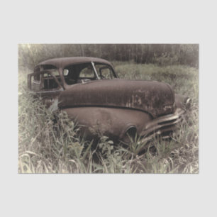 Vintage Retro Car Rustic Brown Old Antique Tissue Paper