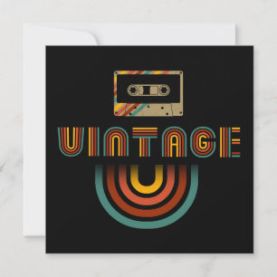 Vintage Retro Cassette Tape Recorder Invitation