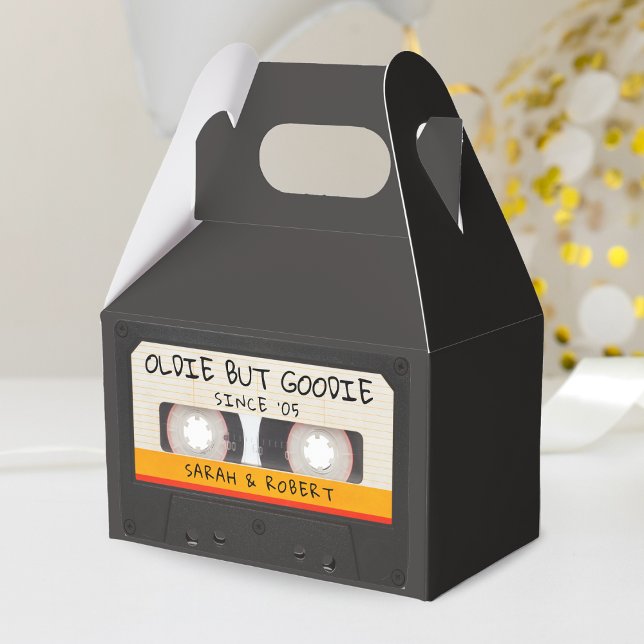 Vintage Retro Cassette Tape Wedding Favour Favor Box (Vintage Retro Cassette Tape Oldie but Goodie Wedding Favor Favor Box)