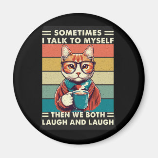 Vintage retro cat coffee (3) magnet