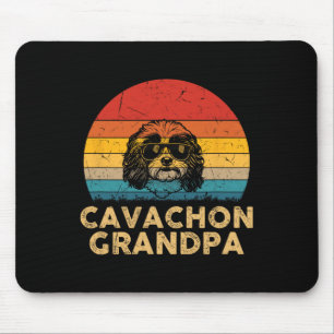 Vintage Retro Cavachon Grandpa Dog Lover Paw Dad F Mouse Pad