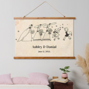 Vintage Retro Ceremony Bridesmaids Classic Wedding Hanging Tapestry
