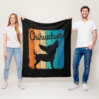 Vintage Retro Chihuahua Dog| Dad Dog Mom Gift Fleece Blanket