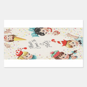 Vintage Retro Children’s Birthday Invite Sticker