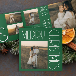 Vintage Retro Christmas Aesthetic Customized Green Tri-Fold Programme