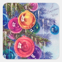 Vintage Retro Christmas Balls Tree Ornaments 